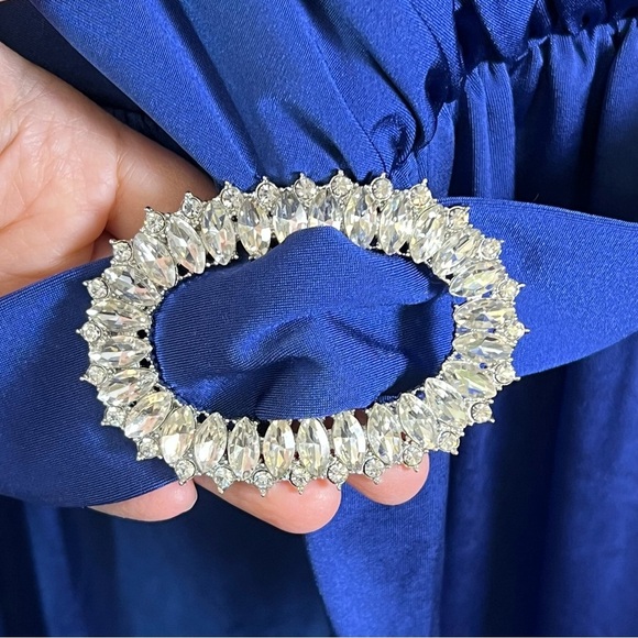 Eliza J Women's Blue Gown Style Social Knit Long Sleeve Vneck Dress Size 20W - Picture 6 of 11